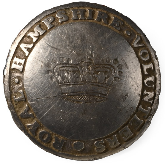 Royal Hampshire Volunteers Silver-Plated Button