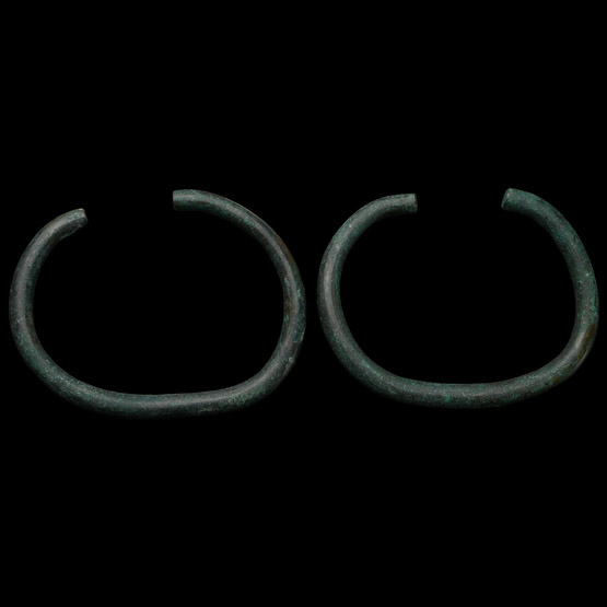 Heavy Bronze Age Ceremonial Penannular Arm-Ring Pair
