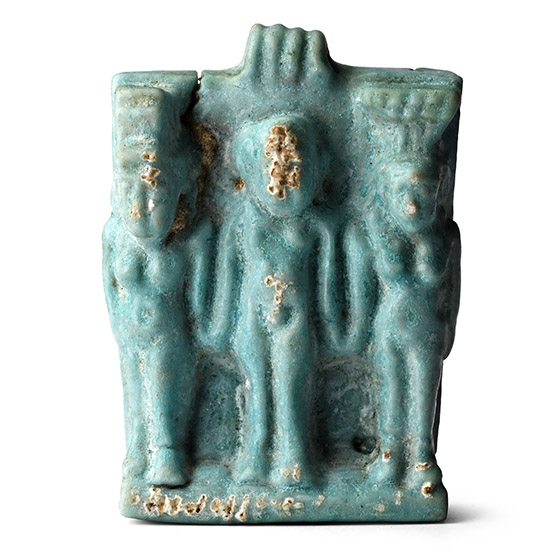 Egyptian Faience Triad Amulet