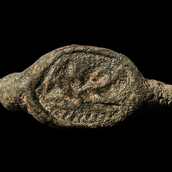 Phoenician Inscribed Bronze Scaraboid Seal