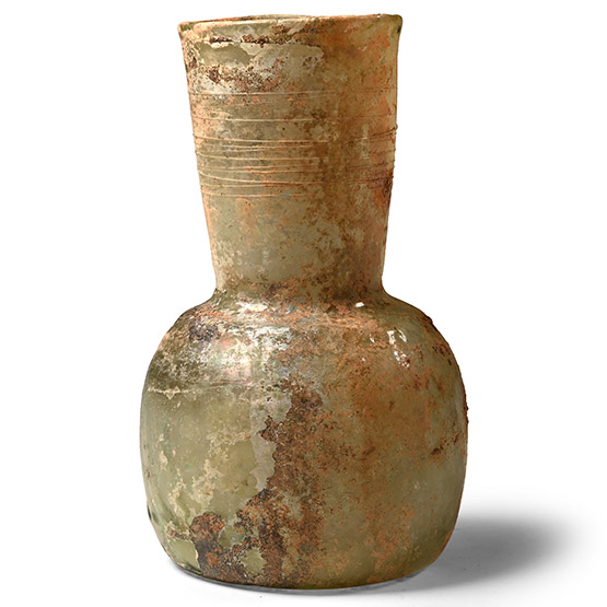 Roman Glass Flask with Everted Spout