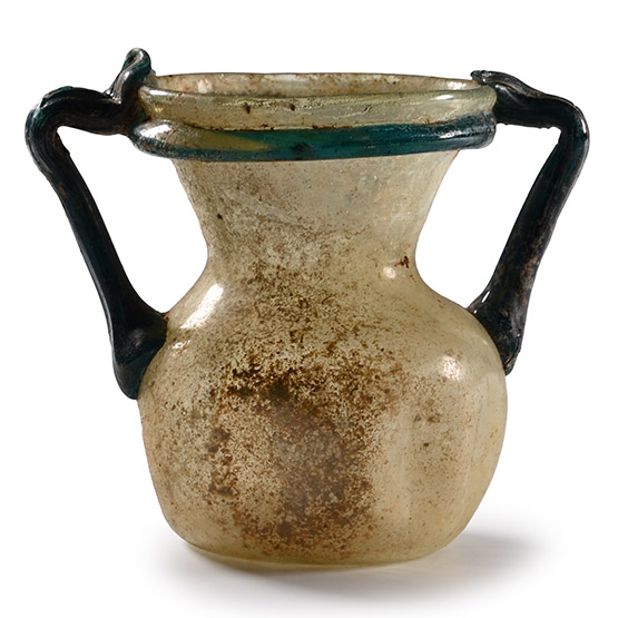 Roman Glass Handled Jar