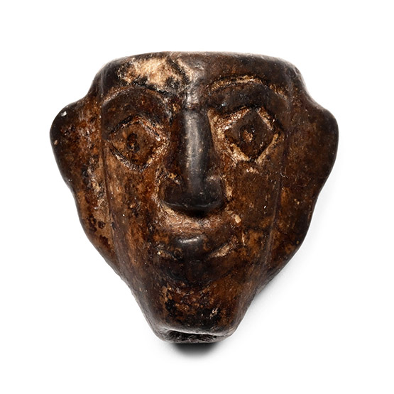 Sumerian Black Stone Face Amulet