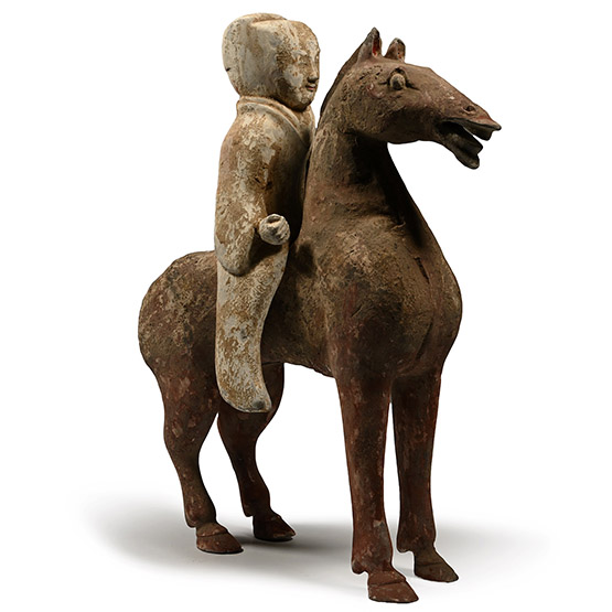 Chinese Han Style Terracotta Horse and Rider