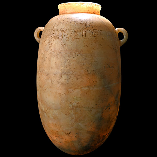 Large Phoenician Alabaster Alabastron with Hieroglyphic Inscription