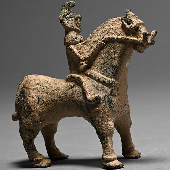 Western Asiatic Bronze Statuette of a Levantine Cavalryman