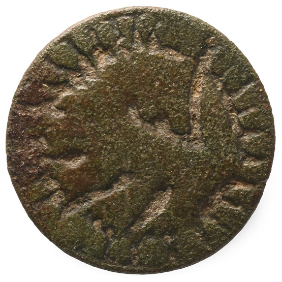 Anglo-Saxon Bronze Disc Brooch with Regardant Beast