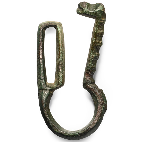 Medieval Bronze Sword Belt Hanger with Beast Head