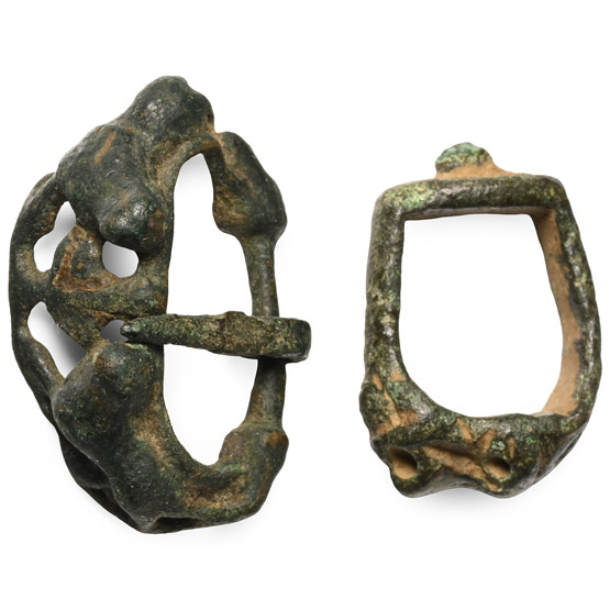 Medieval Bronze Animal Buckle Group