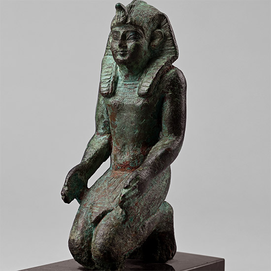 Egyptian Bronze Kneeling Figure of a King