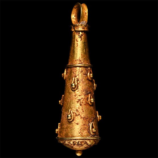 Roman Gold Hercules Club Amulet