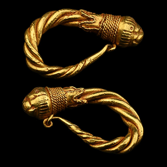 Greek Solid Gold Earring Pair