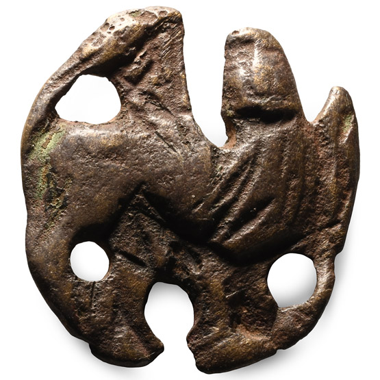 Medieval Bronze Lion of Saint Mark Mount from a Processional Cross