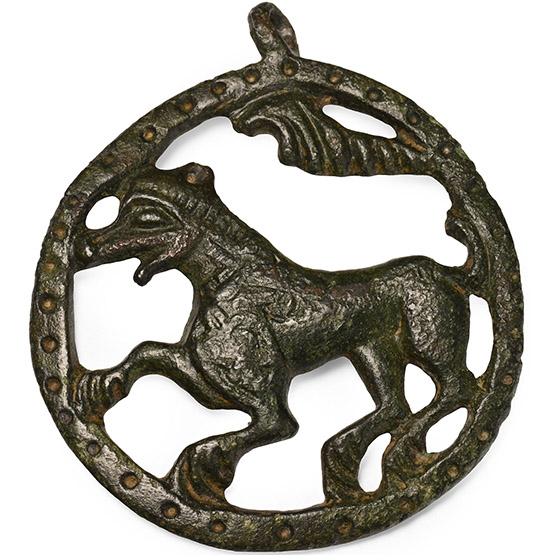 Medieval Knights Bronze Openwork Heraldic Horse Harness Pendant