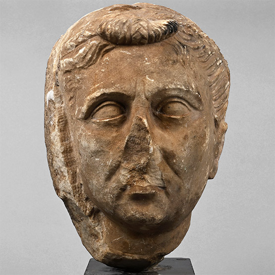 Roman Marble Head of a Wealthy Lady