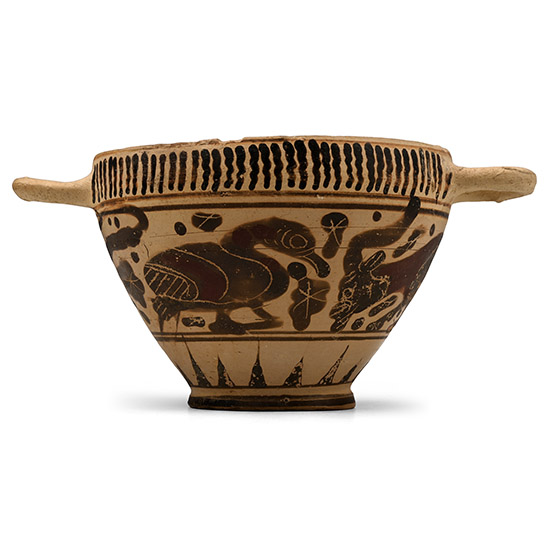 Greek White-Ground Kotyle with Panther, Goat and Swan