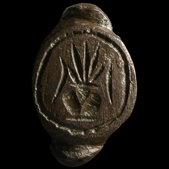 Eastern Roman Bronze Ring with Plant