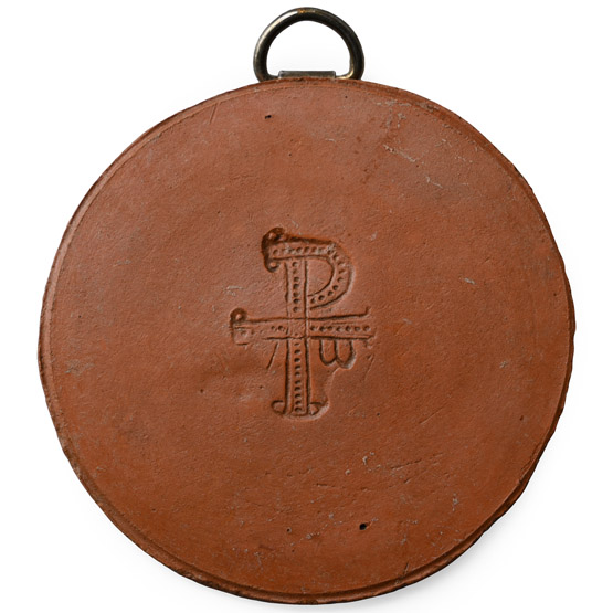Late Roman Redware Plate Centre with Chi Rho