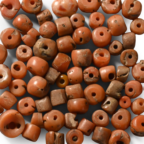 Collection of Orange Coral Beads