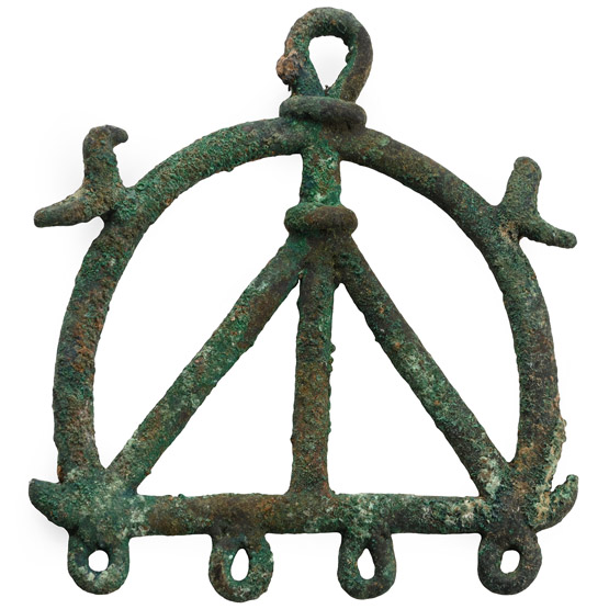 Western Asiatic Bronze Pendant with Birds