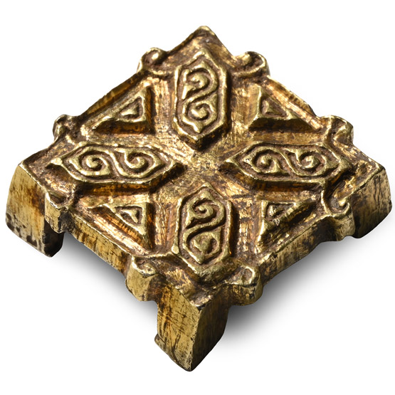 Byzantine Silver-Gilt Box Mount with Scroll Cross