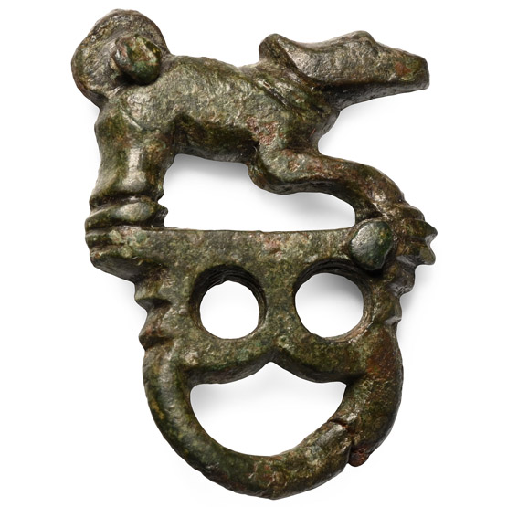 Roman Bronze Military Buckle with Dog