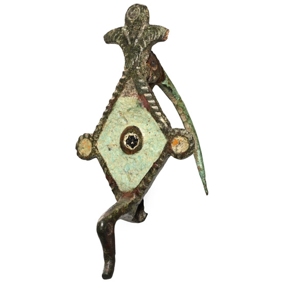Roman Enamelled Bronze Bird Plate Brooch