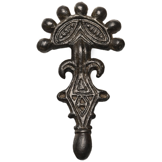 Gothic Bronze Radiate-Headed Brooch