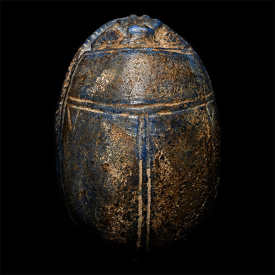 Large Egyptian Lapis Lazuli Heart Scarab