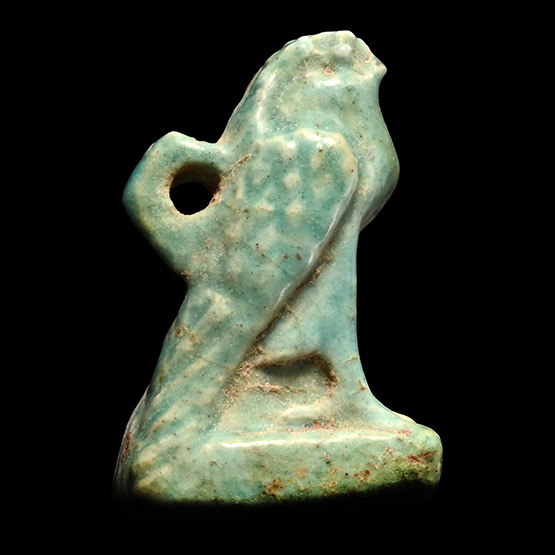 Egyptian Faience Horus Falcon Amulet