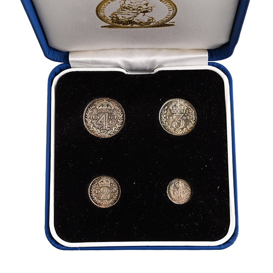Great Britain. Saxe-Coburg-Gotha, Edward VII AR Maundy Money Set.