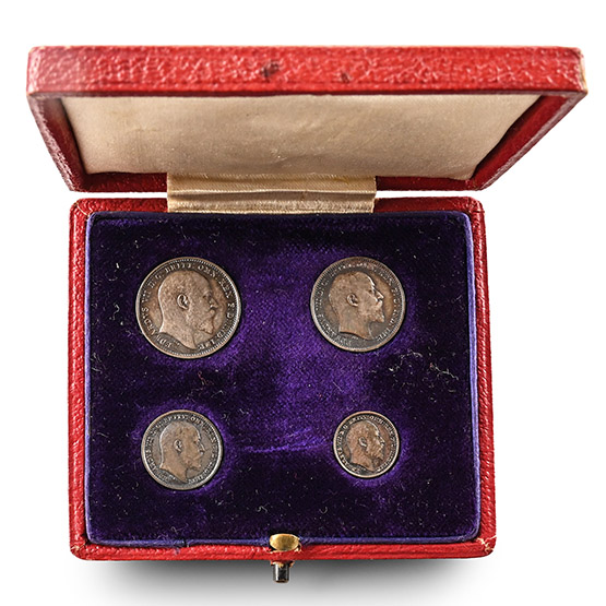 Great Britain. Saxe-Coburg-Gotha, Edward VII AR Maundy Money Set.