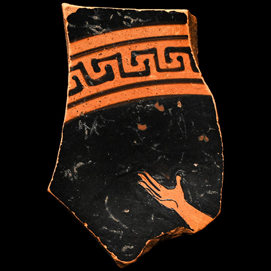 Greek Attic Red-Figure Kylix Fragment of a Hand