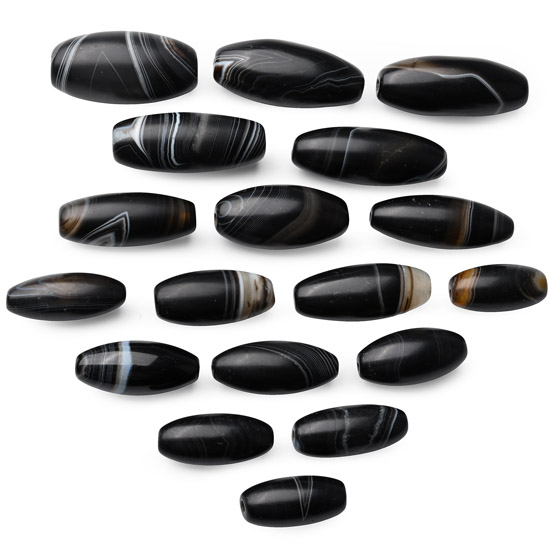 Large Bactrian Banded Agate Bead Collection