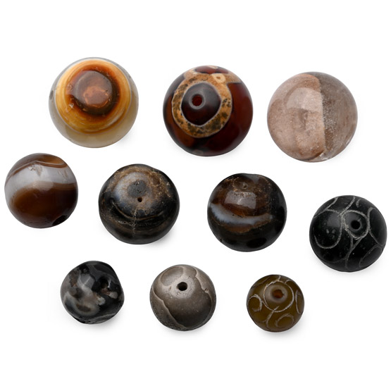 Large Bactrian Mixed Agate Bead Group