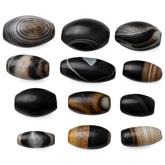 Bactrian Banded Agate Bead Group