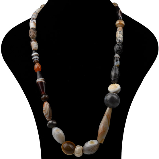 Large Bactrian Mixed Agate Bead Necklace String