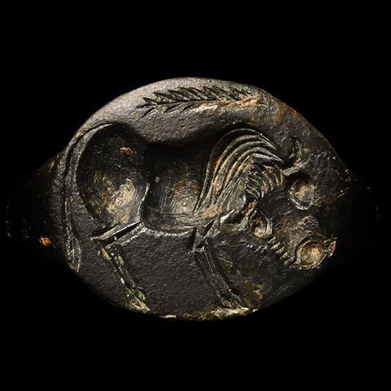 Eastern Greek Bronze Ring with Bull
