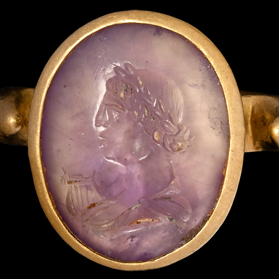 Eastern Roman Gemstone of Apollo in Gold Ring