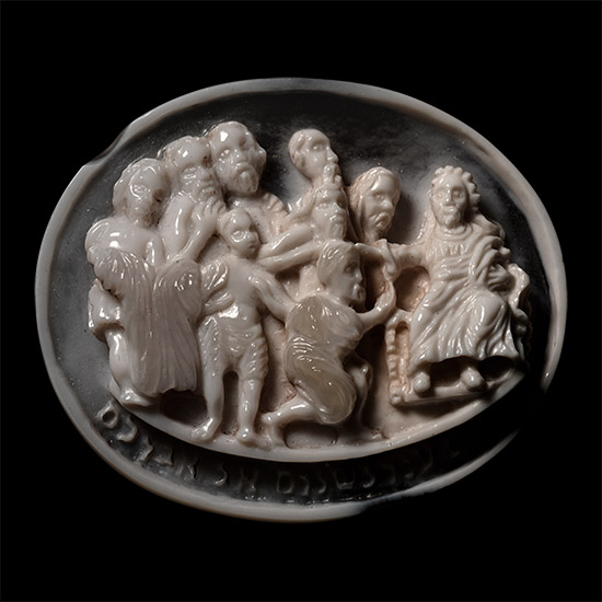 Post Medieval Agate Cameo with Scene from the Old Testament
