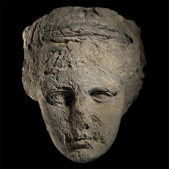 Three Times Life-Size Roman Head of the Goddess Diana