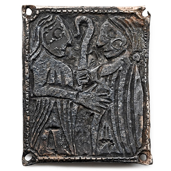 Viking Silver Freyr and Freyja Casket Mount