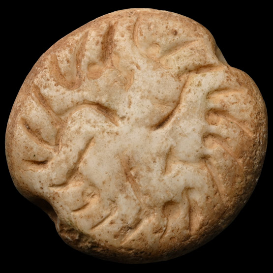 Large Western Asiatic Stone Stamp Seal with Incised Design