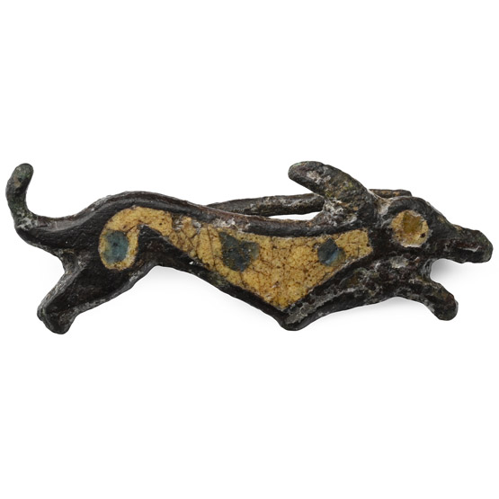 Roman Enamelled Dog Brooch
