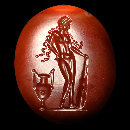 Post-Classical Red Agate Gemstone with Omphale