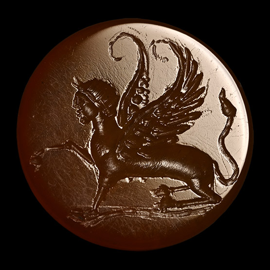 Post-Classical Agate Gemstone with Sphinx