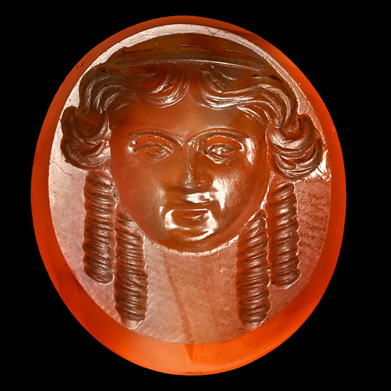 Neoclassical Agate Gemstone with Theatrical Mask