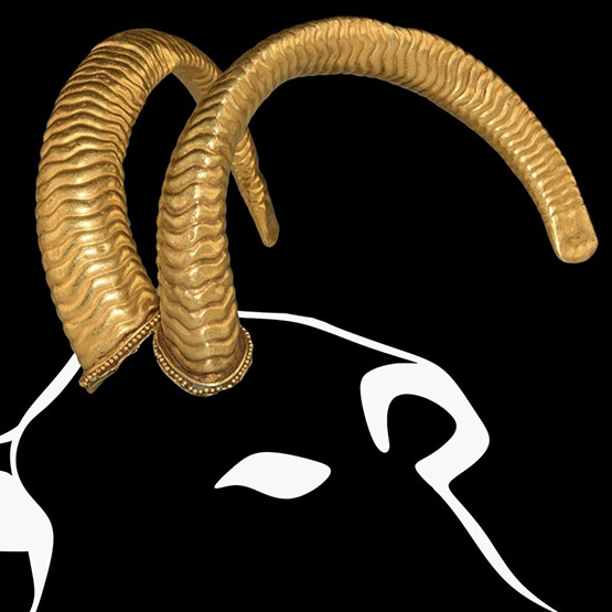 Greek Gold Golden Fleece Ram-Horn Pair