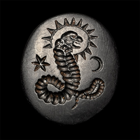 Roman Hematite Gnostic Gemstone with Chnoubis