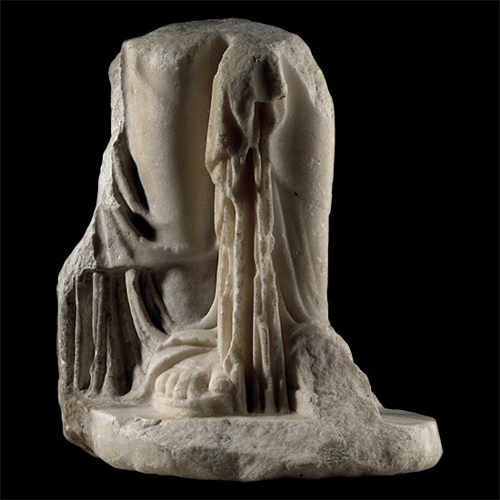 Large Lower Section of a Roman Marble Figure of the Goddess Isis